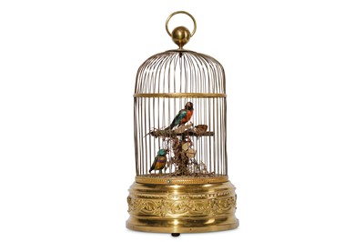 Lot 233 - AN EARLY 20TH CENTURY GILT BRASS SINGING BIRDS...