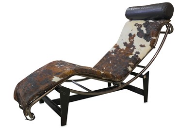 Lot 121 - A 1960'S ALUMINIUM, LEATHER AND COW HIDE DAY...