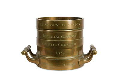 Lot 5 - A 19TH CENTURY BRONZE IMPERIAL GALLON MEASURE...