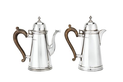 Lot 469 - An Edward VIII sterling silver café au lait set, London 1936 by Lionel Alfred Crichton