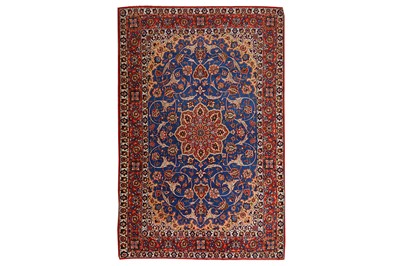 Lot 46 - A VERY FINE PART SILK ISFAHAN RUG, CENTRAL...