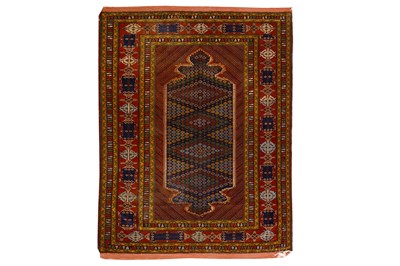 Lot 32 - AN EXTREMELY FINE MESHED RUG, NORTH-EAST...