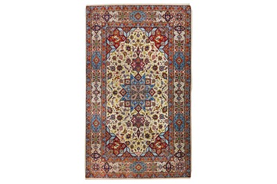 Lot 27 - AN EXTREMELY FINE PART SILK ISFAHAN RUG,...
