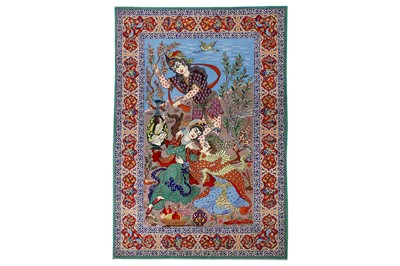Lot 39 - AN EXTREMELY FINE PART SILK ISFAHAN RUG,...