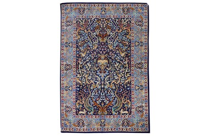 Lot 28 - AN EXTREMELY FINE PART SILK ISFAHAN RUG,...