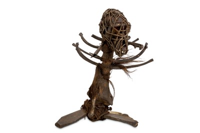 Lot 13 - A 19TH CENTURY AFRICAN WITCH DOCTOR STAFF...