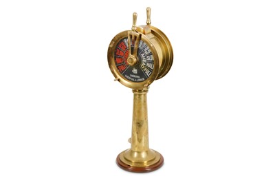 Lot 8 - A 20TH CENTURY ENGLISH BRASS SHIP'S TELEGRAPH...