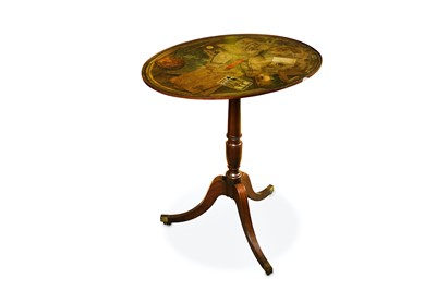 Lot 111 - A REGENCY MAHOGANY TRIPOD TABLE WITH LATER...