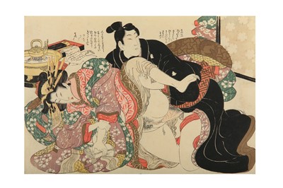Lot 201 - A 19TH CENTURY JAPANESE EROTIC PRINT....