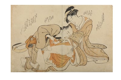 Lot 200 - A 18TH CENTURY JAPANESE EROTIC PRINT....