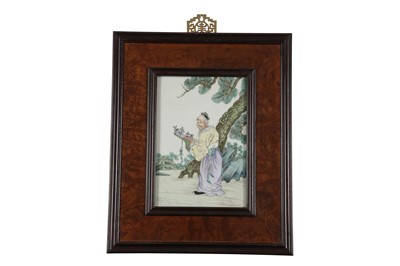 Lot 54 - A CHINESE FAMILLE ROSE PLAQUE.