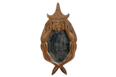 Lot 307 - A 20TH CENTURY CARVED WOOD WALL MIRROR...