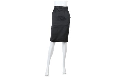 Lot 122 - Yves Saint Laurent Rive Gauche Black Silk Mix Skirt - size 36