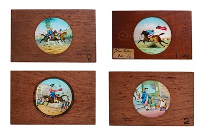 Lot 335 - A GROUP OF EIGHT HAND COLOURED MAHOGANY MAGIC...