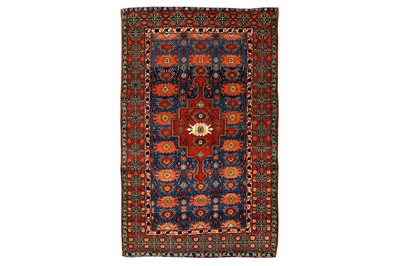 Lot 43 - A VERY FINE ANTIQUE PART SILK SENNEH RUG, WEST...