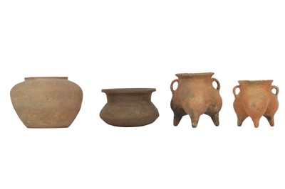 Lot 657 - FOUR CHINESE EARLY POTTERY VESSELS.