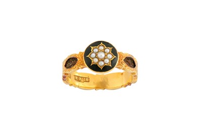 Lot 320A - AN ENAMEL AND HAIRWORK RING, MID 19th CENTURY...
