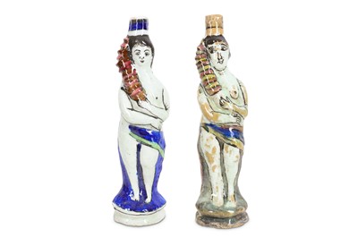 Lot 194 - TWO IRANIAN (PAHLAVI OR QAJAR) GLAZED CERAMIC...