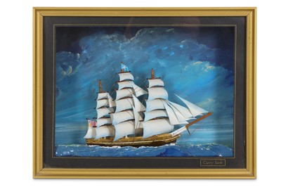 Lot 41 - A 20TH CENTURY DIORAMA OF CUTTY SARK Framed...
