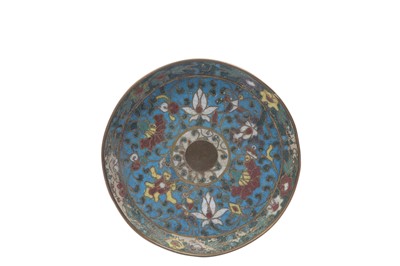 Lot 383 - A CHINESE CLOISONNÉ ENAMEL TRAY.