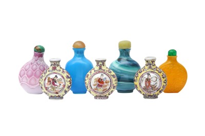 Lot 436 - A COLLECTION OF SEVEN CHINESE SNUFF BOTTLES