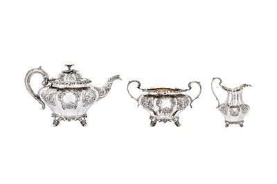 Lot 299 - A William IV sterling silver three-piece tea service, London 1836 by John Welby (reg. June 1834)