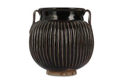 Lot 887 - A CHINESE BLACK-GLAZED JAR.