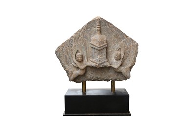 Lot 416 - A CHINESE STONE TYMPANON.
