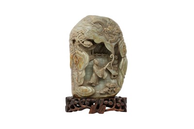 Lot 739 - A CHINESE PALE CELADON BOULDER.