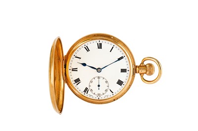 Lot 176 - A FULL HUNTER 9K GOLD POCKET WATCH. Date:...