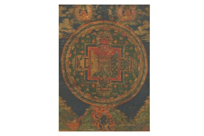 Lot 403 - A TIBETAN EIGHT-ARMED AVALOKITESVARA MANDALA.