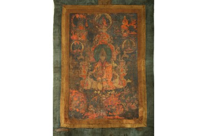 Lot 394 - A TIBETAN THANGKA OF TSONGKHAPA.