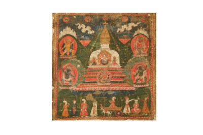 Lot 398 - A NEPALESE STUPA THANGKA.