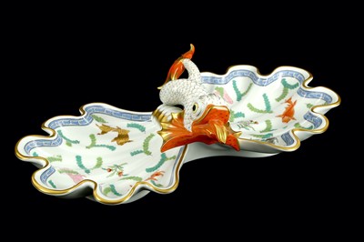 Lot 51 - A 20th Century Herend Koi carp twin shell...