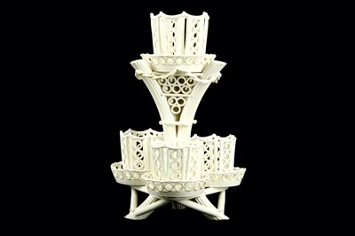 Lot 58 - An 18th Century creamware table centrepiece,...
