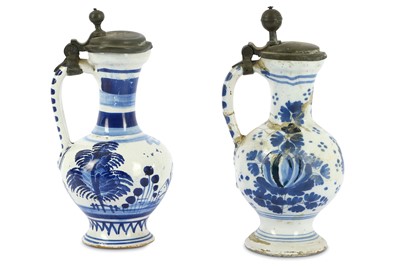 Lot 62 - Two 18th Century German Hanau Fayence blue and...