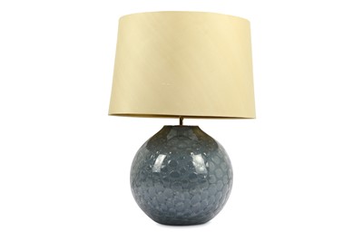 Lot 198 - A contemporary ball shaped steel blue blown...
