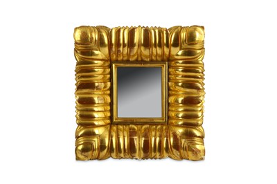 Lot 108 - A small cushioned gilt wood and gesso mirror...