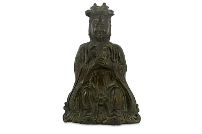 Lot 89 - A Chinese bronze figure of a Jade Emperor,...