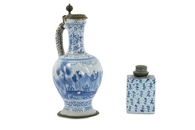 Lot 59 - A Dutch delft tea caddy or canister of...