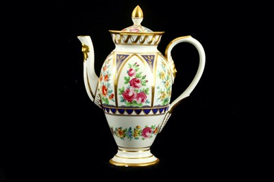Lot 67 - A 19th Century porcelain coffee pot of tall...
