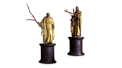 Lot 31 - A PAIR OF 19TH CENTURY ITALIAN GILTWOOD AND...