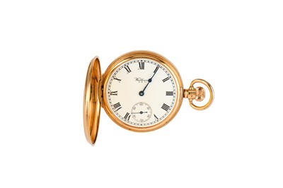 Lot 177 - WALTHAM. A 9K ROSE GOLD FULL HUNTER POCKET...