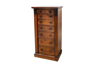 Lot 138 - A Victorian walnut Wellington chest of seven...