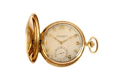 Lot 175 - GRAZIOSA.  A 14K YELLOW GOLD FULL HUNTER...