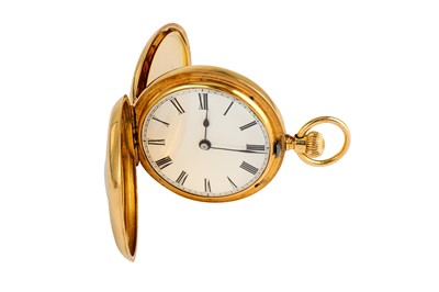 Lot 184 - JOHN BENNETT. AN 18K YELLOW GOLD HALF HUNTER...