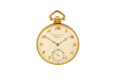Lot 183 - ALIGATOR CHRONOMETER. AN 18K YELLOW GOLD OPEN...