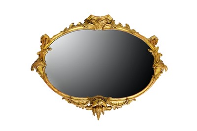 Lot 144 - A giltwood Chippendale style oval mirror, 19th...