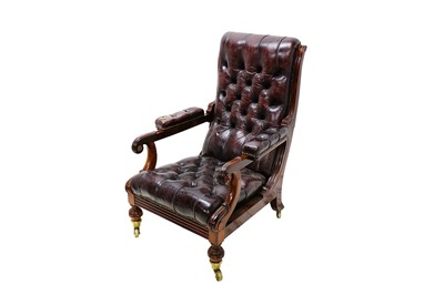 Lot 153 - A William IV mahogany reclining library open...