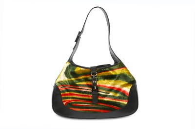 Lot 164 - Gucci Jackie Multicolour Velour and Leather Bag